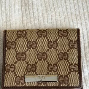 Gucci Beige and Brown Monogram Wallet